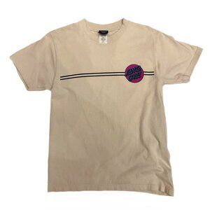 Santa Cruz Men's Cream and White T-shirt